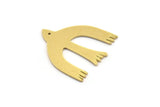 Brass Bird Blank, 12 Raw Brass Bird Shaped Blanks, Bird Findings (19x21x0.60mm) A4336