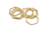 Gold Hexagon Charm, 6 Gold Plated Hexagon Rings (25x1mm) BS 1227 Q0264