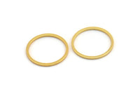 19mm Circle Connectors, 12 Gold Plated Brass Circle Connectors (19x1x1mm) Bs 1095 Q0379