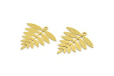 Brass Leaf Charm, 8 Raw Brass Acacia Leaf Charms With 1 Loop, Findings (25x25x0.60mm) A4354