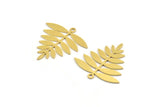 Brass Leaf Charm, 8 Raw Brass Acacia Leaf Charms With 1 Loop, Findings (25x25x0.60mm) A4354