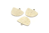 Semi Circle Charm, 8 Antique Silver Plated Brass Irregular Shaped Semi Circle Charms With 1 Loop, Pendant Charms (14x16x0.60mm) A3154