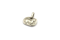 Silver Horse Charm, 4 Antique Silver Plated Brass Horse Charms With 1 Loop, Pendants, Jewelry Findings (14x16mm) N2133