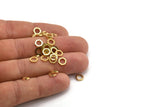 Brass Hexagon Ring, 100 Raw Brass Hexagonal Rings (6x1mm) D0012