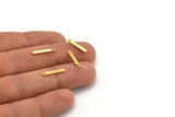 Tiny Gold Bar, 12 Gold Plated Brass Bars (15x2x1mm) A0856