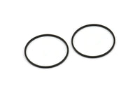 Black Circle Connectors - 25 Oxidized Brass Black Circle Connectors (30mm) Bs-1109 S597