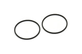 Black Circle Connectors - 25 Oxidized Brass Black Circle Connectors (30mm) Bs-1109 S597