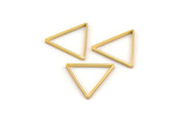 Thick Triangle Charm, 6 Gold Plated Brass Triangles (27x27x27x2.5mm) Brc 138 N0563