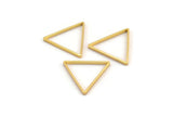 Thick Triangle Charm, 6 Gold Plated Brass Triangles (27x27x27x2.5mm) Brc 138 N0563
