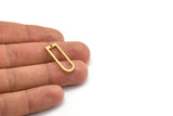 Brass D Shaped Charm, 24 Raw Brass D Shaped Charms With 1 Hole, Earrings, Findings (26x9x1mm) A4416