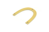 Brass Charm, 24 Raw Brass, Brass Pendants, Charm Pendants, U Shaped Charms, Brass Semi Circle Charms With 3 Holes (20x3x0.60mm) A4421