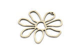 Silver Daisy Charm, 4 Antique Silver Plated Brass Daisy Charms With 1 Hole, Pendants, Earrings (34x1mm) D0638