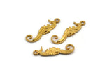 Brass Sea Horse Charm, Raw Brass Sea Horse Pendants, Jewelry Supplies, Findings (26.5x7mm) N0409