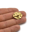 Brass Wavy Disc, 12 Raw Brass Wavy Disc Charms With 1 Hole, Earrings, Pendants, Findings (23x23x0.60mm) D0732