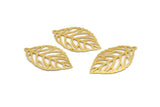 Brass Leaf Charm, 50 Raw Brass Leaf Charm Earrings With 1 Hole, Earrings, Findings (27x16x0.40mm) D1285