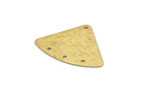 Pirinç Geometrik Charm, 4 Delikli 24 Ham Pirinç Dokulu Fan Bağlantısı, Küpeler, Bulgular (18x26x0,60mm) D901