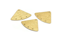 Pirinç Geometrik Charm, 4 Delikli 24 Ham Pirinç Dokulu Fan Bağlantısı, Küpeler, Bulgular (18x26x0,60mm) D901