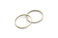 Silver Circle Connectors, 12 Antique Silver Plated Brass Circle Connectors (22x0.8x2mm) D0312 Q0685