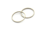Silver Circle Connectors, 12 Antique Silver Plated Brass Circle Connectors (22x0.8x2mm) D0312 Q0685
