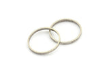 Silver Circle Connectors, 12 Antique Silver Plated Brass Circle Connectors (22x0.8x2mm) D0312 Q0685