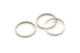 Silver Circle Connectors, 12 Antique Silver Plated Brass Circle Connectors (22x0.8x2mm) D0312 Q0685