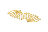 Gold Dandelion Charm, 6 Gold Plated Brass Taraxacum Charms With 1 Loop (33x20x0.60mm) A3161 H1004