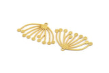Gold Dandelion Charm, 6 Gold Plated Brass Taraxacum Charms With 1 Loop (33x20x0.60mm) A3161 H1004