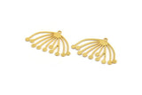 Gold Dandelion Charm, 6 Gold Plated Brass Taraxacum Charms With 1 Loop (33x20x0.60mm) A3161 H1004