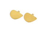Semi Circle Charm, 6 Gold Plated Brass Irregular Shaped Semi Circle Charms With 1 Loop, Pendant Charms (14x16x0.60mm) A3154