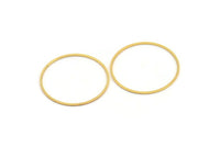 32mm Circle Connectors, 8 Gold Plated Brass Circle Connectors (32x0.80mm) A3884