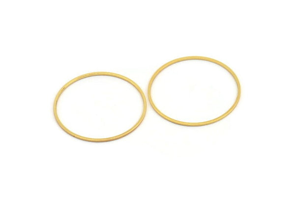 32mm Circle Connectors, 8 Gold Plated Brass Circle Connectors (32x0.80mm) A3884