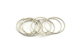 32mm Circle Connectors, 12 Antique Silver Plated Brass Circle Connectors (32x0.80mm) A3884