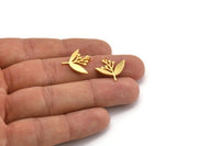 Gold Flower Charm, 8 Gold Plated Brass Lily Flower Charms With 1 Hole, Charm Pendants (19x18x1mm) A3076 H0132