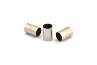 Silver Tube beads, 6 Antique Silver Plated Brass Tubes (12x18mm) Bs 1473 H0285