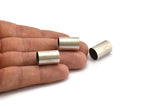 Silver Tube beads, 6 Antique Silver Plated Brass Tubes (12x18mm) Bs 1473 H0285