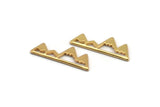 Altın Dağ Bağlantı Parçaları, Deliksiz 12 Altın Kaplama Pirinç Dağ Şeklinde Kolye (22x7x1mm) D0827