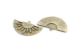Silver Sun Pendant, 2 Antique Silver Plated Brass Textured Sunny Pendants With 1 Loop, Charms, Earrings, Findings (38x22mm) N1012