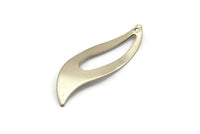 Silver Marquise Charm, 6 Antique Silver Plated Brass Marquise Charms With 1 Hole (40mm) Bs 1315