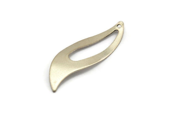 Silver Marquise Charm, 6 Antique Silver Plated Brass Marquise Charms With 1 Hole (40mm) Bs 1315