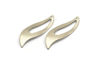 Silver Marquise Charm, 6 Antique Silver Plated Brass Marquise Charms With 1 Hole (40mm) Bs 1315