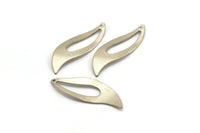 Silver Marquise Charm, 6 Antique Silver Plated Brass Marquise Charms With 1 Hole (40mm) Bs 1315