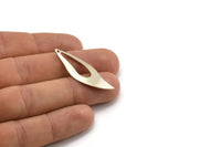 Silver Marquise Charm, 6 Antique Silver Plated Brass Marquise Charms With 1 Hole (40mm) Bs 1315