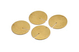 Brass Round Charm, 8 Raw Brass Coin Charms With 1 Hole, Pendnats, Earrings, Findings (20x1mm) D1135