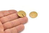Brass Round Charm, 8 Raw Brass Coin Charms With 1 Hole, Pendnats, Earrings, Findings (20x1mm) D1135