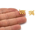 Gold Leaf Charm, 8 Gold Plated Brass Leaf Charms With 1 Loop, Charm Pendants (18x17x0.60mm) A3578 H0897