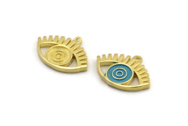 Brass Eye Charm, Raw Brass Eye Shaped Charms With 1 Loop, Pendants, Earring Findings (15x21x2mm) N2154