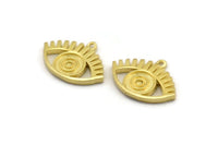 Brass Eye Charm, Raw Brass Eye Shaped Charms With 1 Loop, Pendants, Earring Findings (15x21x2mm) N2154