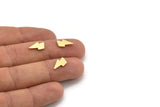 Brass Lightning Blank, 50 Raw Brass Lightning Shaped Blanks, Findings (12x7x1mm) A4189