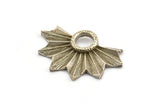 Silver Badge Charm, 2 Antique Silver Plated Brass Rosette Charms, Pendants, Earrings, Findings (33x21mm) N0786