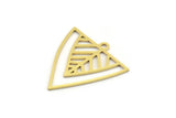 Brass Triangle Charm, 24 Raw Brass Triangle Shaped Charms With 1 Loop (22x21x0.60mm) A4498